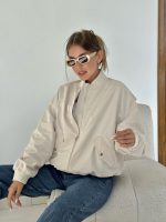 Bej Parçalı Bomber Ceket - Görsel 4