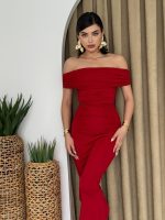 Milan Madonna Yaka Kalem Elbise - Görsel 3