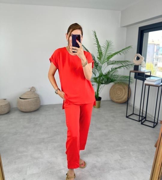 Kadın Bisiklet Yaka Paça Pensli Aerobin Kumaş İkili Takım