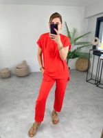 Kadın Bisiklet Yaka Paça Pensli Aerobin Kumaş İkili Takım - Görsel 4