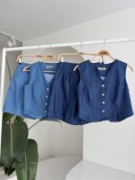 Gümüş Düğmeli Yelek Ve Şort Tensel Takım 10174 - Görsel 10