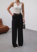 Keten Kemerli̇ Ve Dökümlü Palazzo Pantolon (Kemer Dahi̇l) - Görsel 3