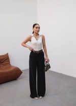 Keten Kemerli̇ Ve Dökümlü Palazzo Pantolon (Kemer Dahi̇l) - Görsel 4