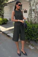 Midi Şortlu Ve Yelekli Viscon Takım 10167 - Görsel 7