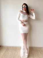 Kadın Balıkçı Yaka Transparan Dekolteli Fırsat ürün Elbise - Görsel 3