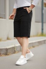 Erkek Beli Bağcıklı Ve Düğmeli Bezayağı Kumaş şort