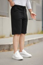 Erkek Beli Bağcıklı Ve Düğmeli Bezayağı Kumaş şort - Görsel 2