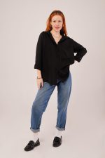 Salaş Kesim Cepli Siyah Gömlek - Görsel 2