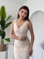 Kren Gül Detaylı Elbise - Görsel 5