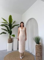 Kren Gül Detaylı Elbise - Görsel 7