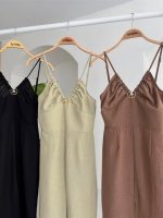 Göğsü Aksesuarlı Önü Yırtmaçlı Elbise 2899 - Görsel 11