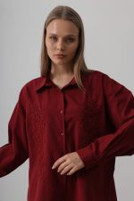 Boncuk Nakış Detaylı Uzun Gömlek - Görsel 3