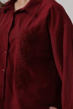 Boncuk Nakış Detaylı Uzun Gömlek - Görsel 4