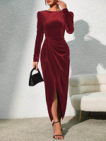 Kadın Uzun Kollu Bisiklet Yaka önden Büzgü Detaylı önden çapraz Detay - Görsel 2