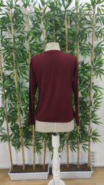 Kadın Uzun Kollu Bisiklet Yaka Gülen Yüz Desenli Viskon Bluz - Görsel 6