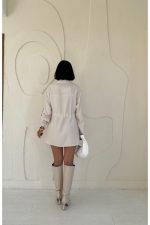 Bej Çıtçıtlı Tünelli Gömlek - Görsel 3