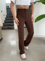 Kadın Yüksek Bel Full Likralı Krep Kumaş Pantolon - Görsel 5