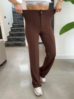 Kadın Yüksek Bel Full Likralı Krep Kumaş Pantolon - Görsel 6