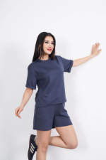Osy Modal Yumuşak Dokulu Kumaş Bisiklet Yaka T-shirt Kısa Şort İkili Takım