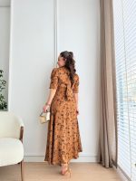 Moccah Yakası Bağlama Detaylı Elbise - Görsel 2