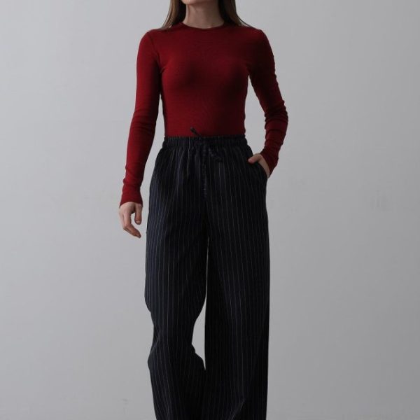 Beli Lastikli Bol Paça Pantolon