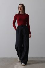 Beli Lastikli Bol Paça Pantolon - Görsel 3