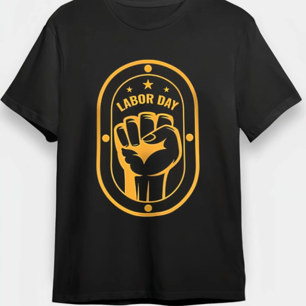 1 Mayıs Emekçilerimiz İçin Özel Tasarım LABOR DAY Baskılı T-shirt