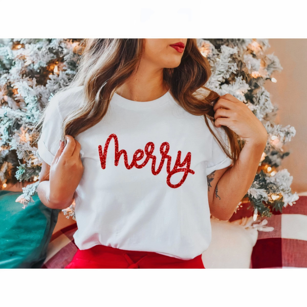 Merry Baskılı T-shirt