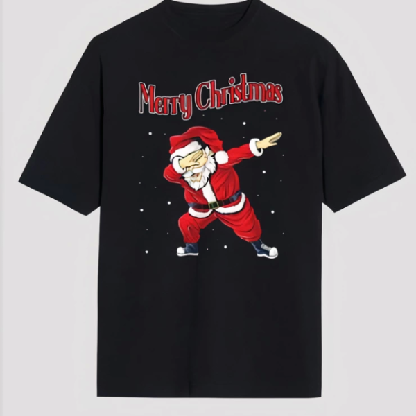 Merry Christmas Baskılı Noel Babalı T-shirt