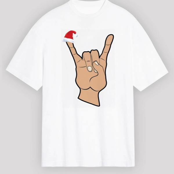 Noel Başlıklı Serçe Parmak T-shirt