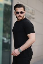 Erkek Kısa Kollu Baklava Desenli T-shirt - Görsel 2