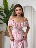 Elmi Çiçek Detaylı Elbise