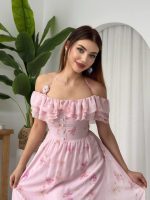 Elmi Çiçek Detaylı Elbise - Görsel 4