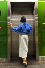 Kar Yıkama Yırtmaçlı Kot Etek - Görsel 3