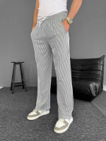 Su Yolu Çizgili Cepli Pantalon - Görsel 2