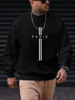 Erkek Uzun Kollu Bisiklet Yaka Yazı Detaylı Iki Iplik Bluz - Görsel 2