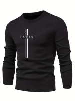 Erkek Uzun Kollu Bisiklet Yaka Yazı Detaylı Iki Iplik Bluz - Görsel 4