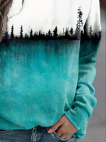 Kadın Uzun Kollu Baskılı şardonlu Dalgıç Bluz - Görsel 2