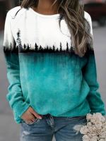 Kadın Uzun Kollu Baskılı şardonlu Dalgıç Bluz - Görsel 3