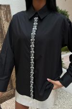 Önü Şerit Taşlı Gömlek 3448 - Görsel 3