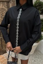 Önü Şerit Taşlı Gömlek 3448 - Görsel 5