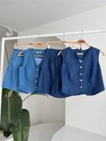 Gümüş Düğmeli Yelek Ve Şort Tensel Takım 10174 - Görsel 11