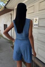 Gümüş Düğmeli Yelek Ve Şort Tensel Takım 10174 - Görsel 6