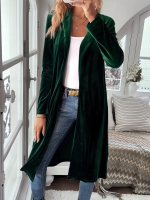 Kadın Uzun Kollu önü Açık Kolları Uzun Midi Ceket - Görsel 3