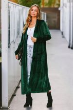 Kadın Uzun Kollu önü Açık Kolları Uzun Midi Ceket - Görsel 10