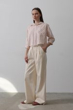 Çift Pileli Palazzo Pantolon - Görsel 3