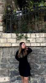 Kadın Uzun Kollu Balıkçı Yaka Kısa şardonlu Kaşkorse Elbise - Görsel 3