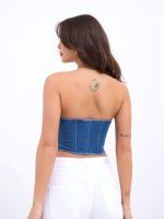 6241 KOT BLUZ-MAVİ - Görsel 5