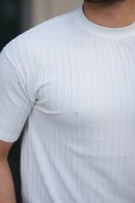Erkek Kısa Kollu örgü Kumaş Bisiklet Yaka T-shirt - Görsel 3