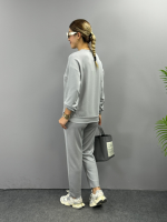 Kadın Uzun Kollu Bisiklet Yaka Viskon Iki Iplik Bluz Ve Pantolon Ikili Takım - Görsel 4